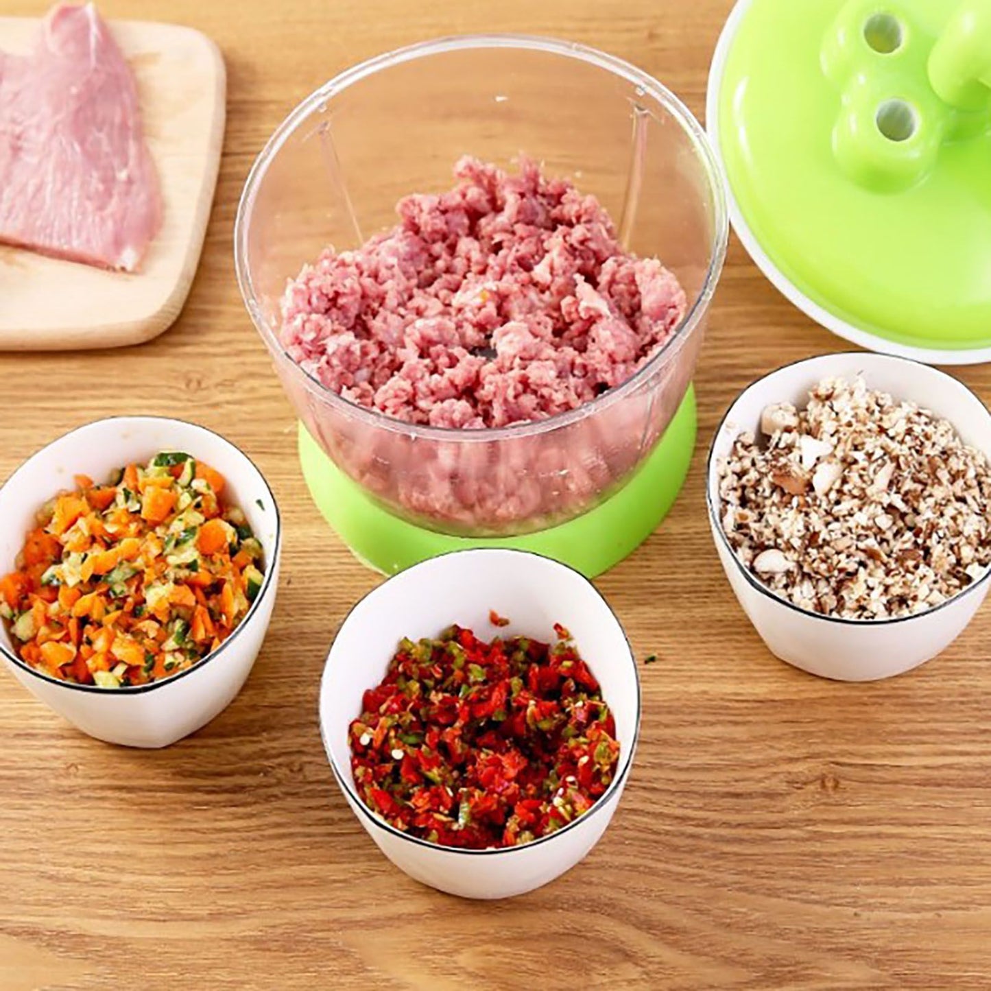 Manual Vegetable Grinder Stainless Steel Blade Portable Food Meat Mixer for Kitchen Restaurant V1294-YM0521-3118230038411