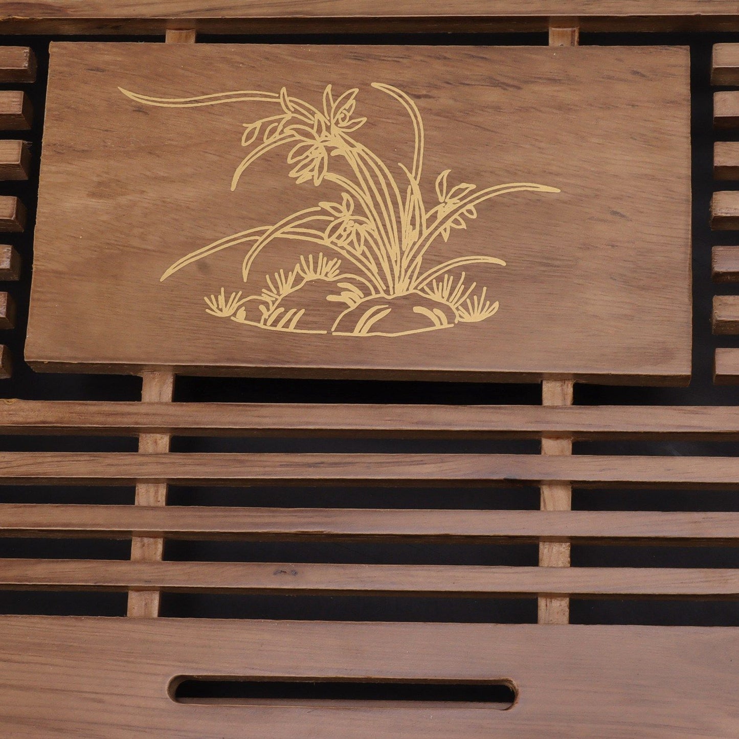 Gongfu Tea Tray Water Storage Drainage Home Decoration Ornament Serving Tray for Office Brown V1294-YM0521-3118230040111