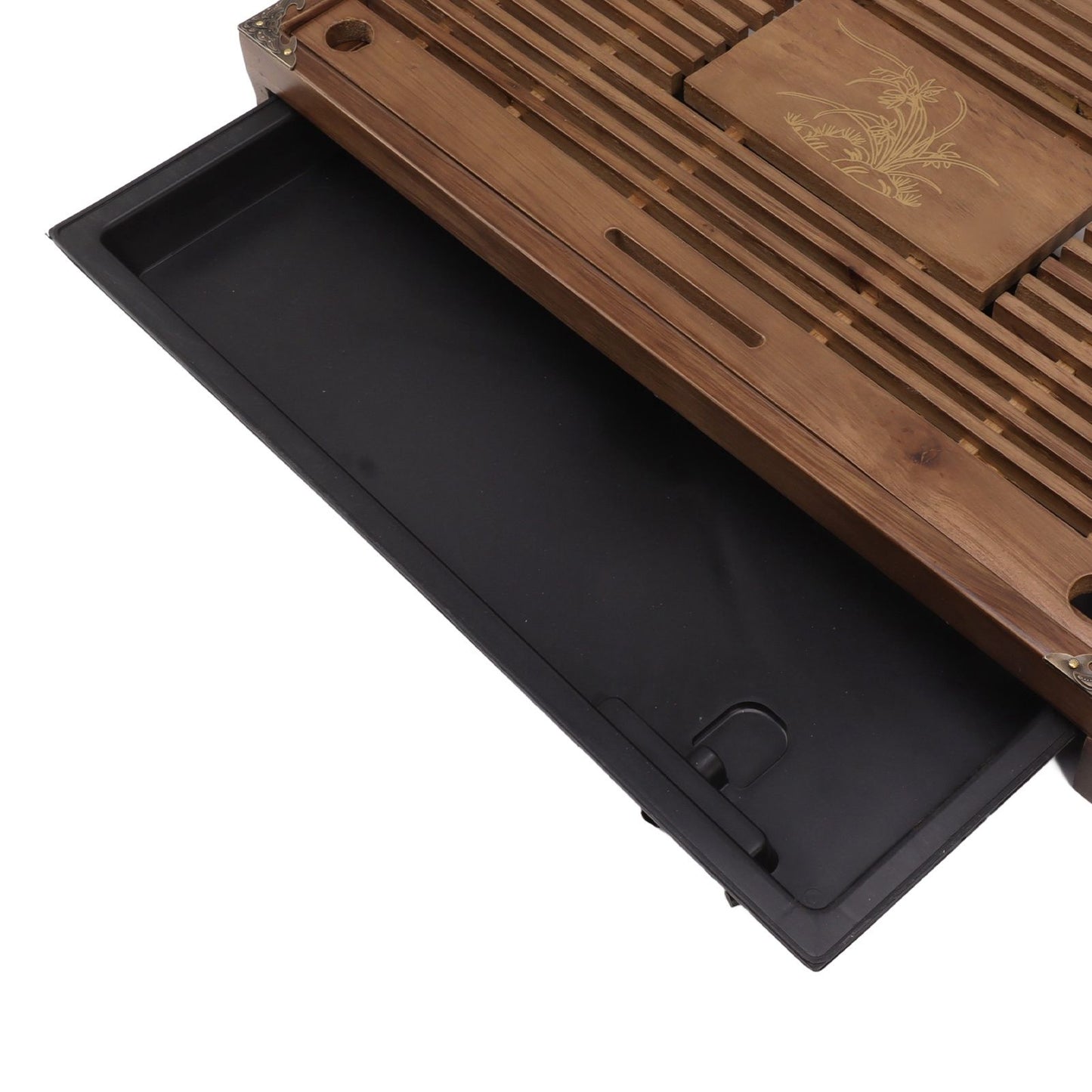 Gongfu Tea Tray Water Storage Drainage Home Decoration Ornament Serving Tray for Office Brown V1294-YM0521-3118230040111