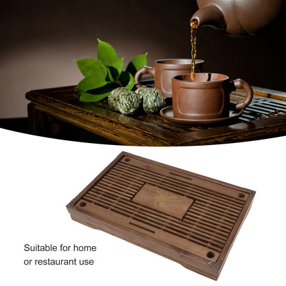 Gongfu Tea Tray Water Storage Drainage Home Decoration Ornament Serving Tray for Office Brown V1294-YM0521-3118230040111