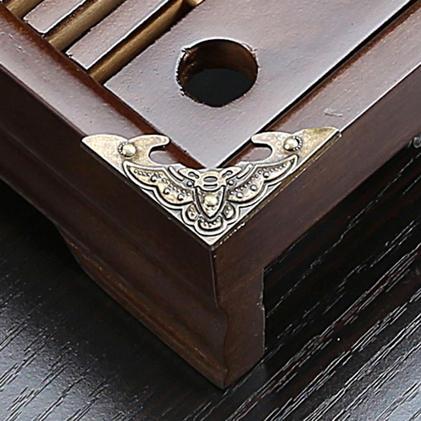 Gongfu Tea Tray Water Storage Drainage Home Decoration Ornament Serving Tray for Office Brown V1294-YM0521-3118230040111