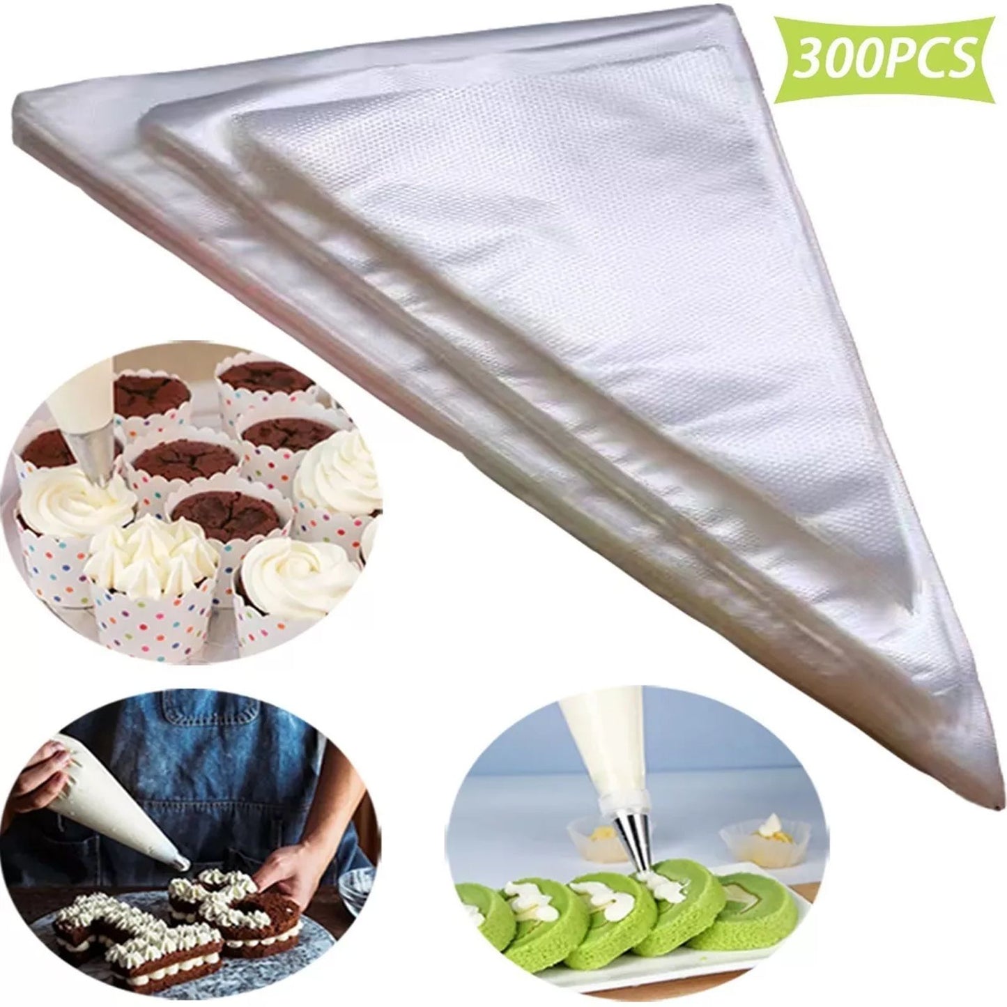 300Pcs Disposable Piping Bags Thickened Pastry Bags for Baking Cupcake Cookies Cake Decorating V1294-YM0521-3118230044111