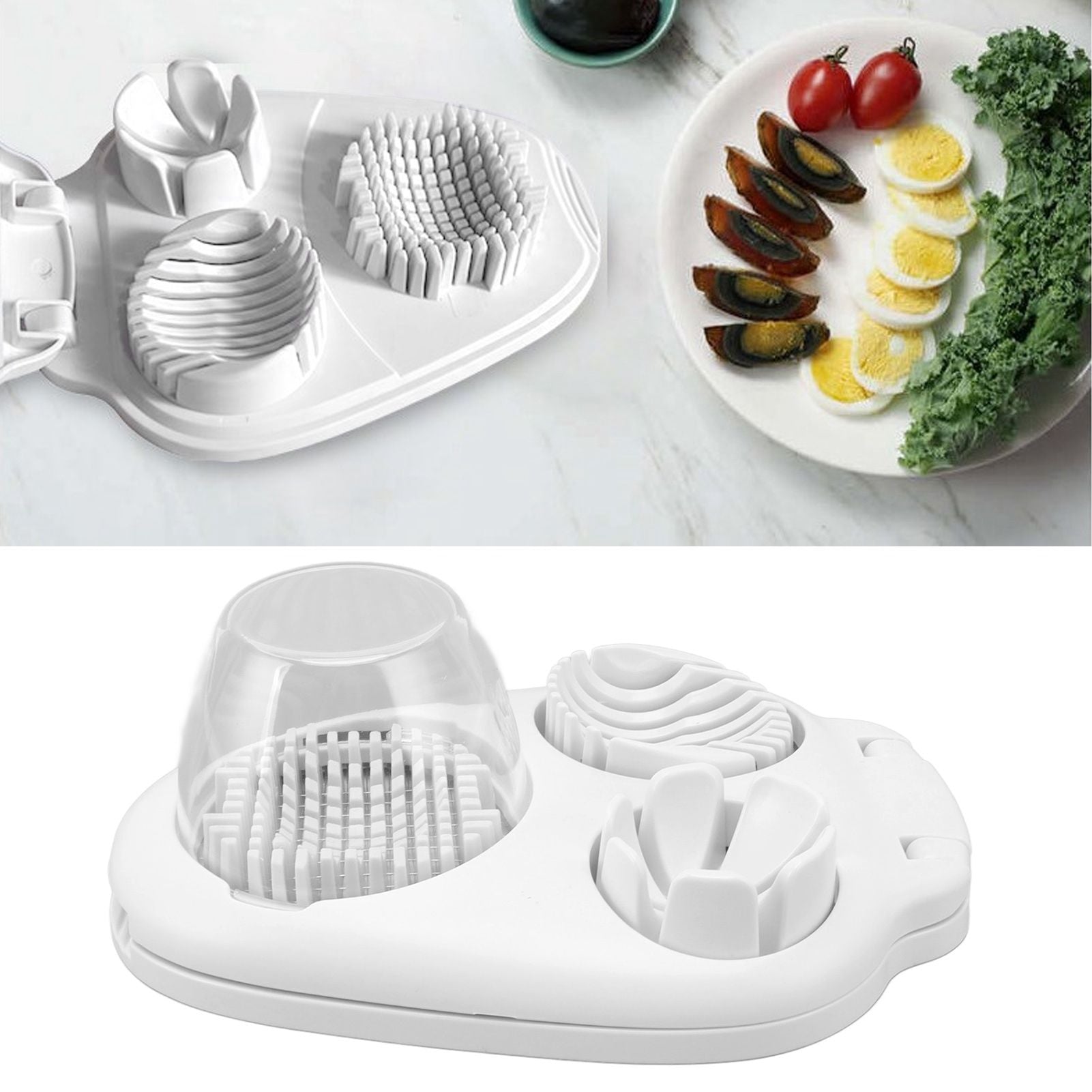 Egg Dicer 3 Slicing Modes Hard Boiled Egg Cutter Kitchen Cutter for Decoration Salad Sandwich V1294-YM0521-3118230046411