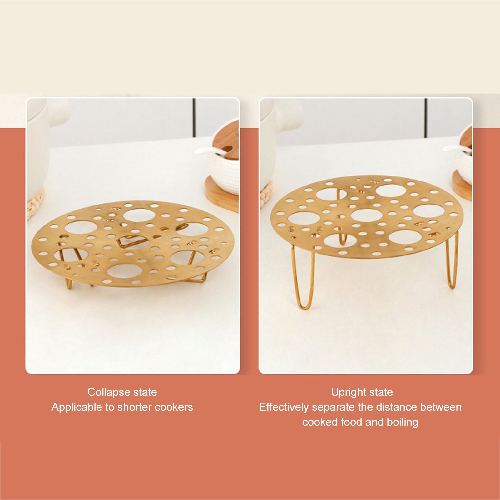 Steaming Rack Stainless Foldable Multi Function Steel Steaming Tray Dumplings Egg Steaming Tool for Home V1294-YM0521-3118230046612