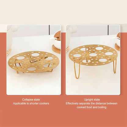 Steaming Rack Stainless Foldable Multi Function Steel Steaming Tray Dumplings Egg Steaming Tool for Home V1294-YM0521-3118230046612