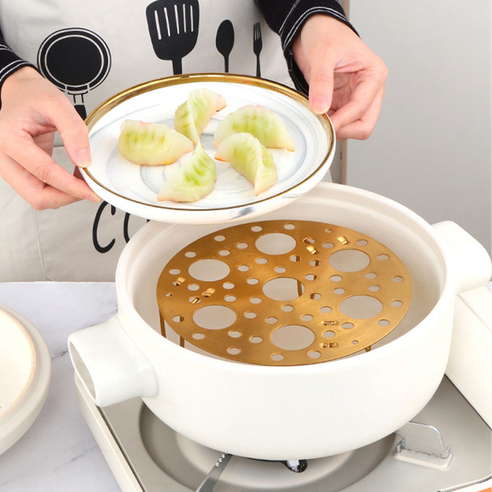 Steaming Rack Stainless Foldable Multi Function Steel Steaming Tray Dumplings Egg Steaming Tool for Home V1294-YM0521-3118230046612