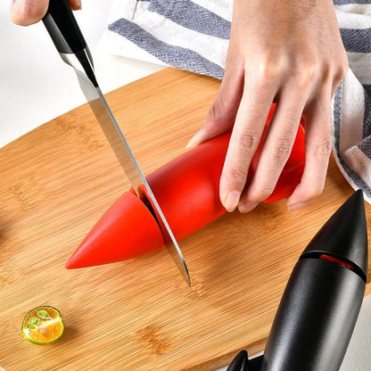 Knife Sharpener Creative Ceramic Handheld Manual Knife Sharpener for Kitchen Knives Scissor Red V1294-YM0521-3118230047111