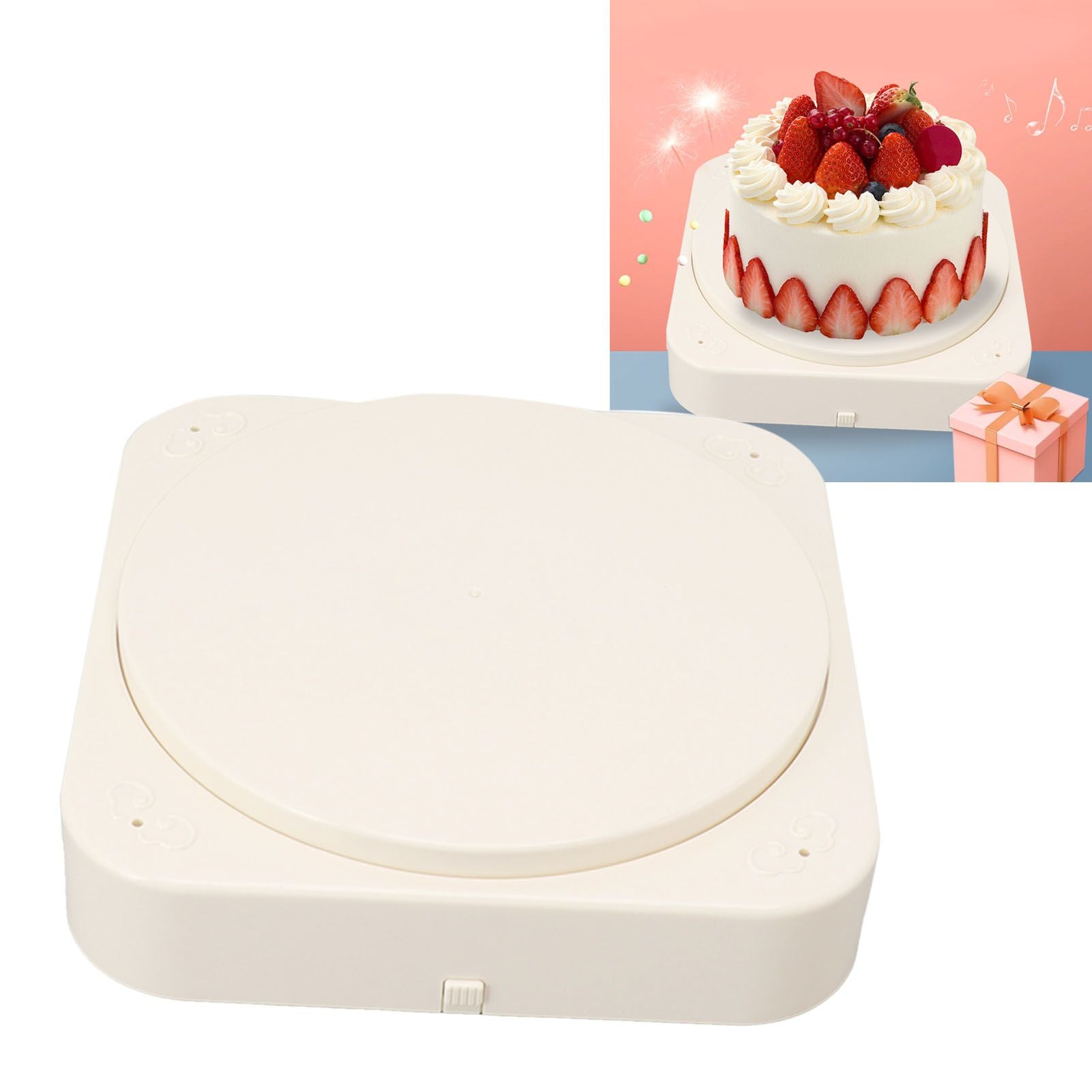 Rotating Dessert Display Table 8 Inch Automatic Rotating Cupcake Stand Machine for Wedding Birthday with Music V1294-YM0521-3118230054211