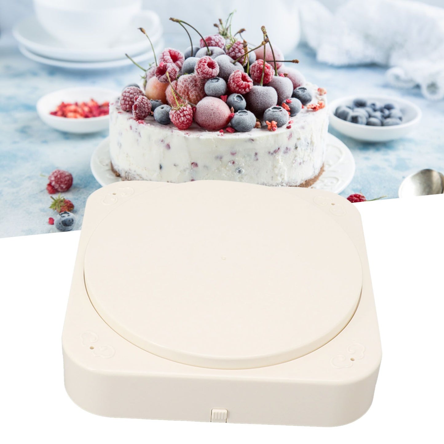 Rotating Dessert Display Table 8 Inch Automatic Rotating Cupcake Stand Machine for Wedding Birthday with Music V1294-YM0521-3118230054211