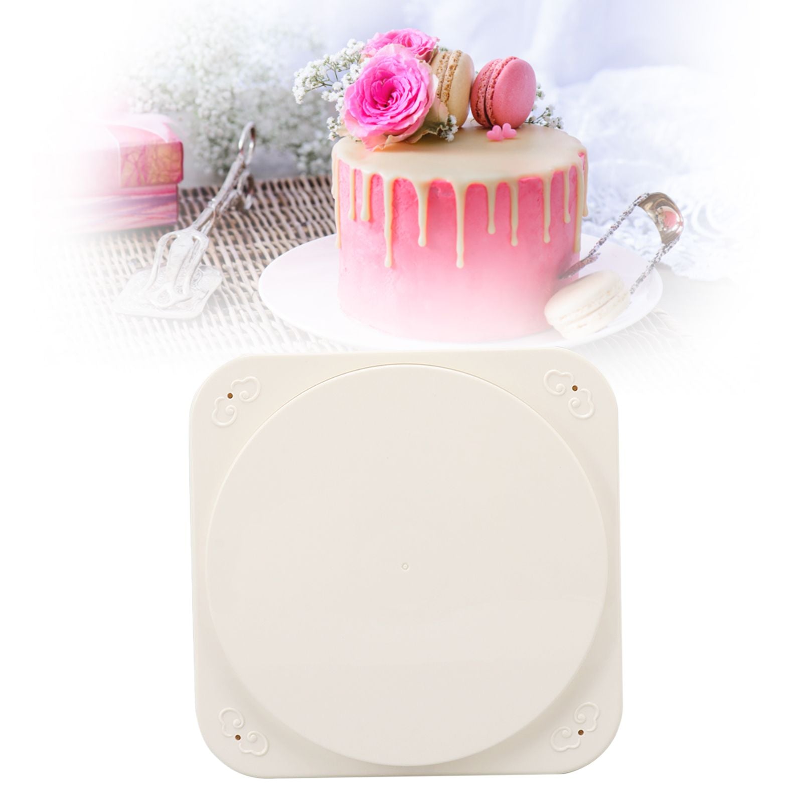 Rotating Dessert Display Table 8 Inch Automatic Rotating Cupcake Stand Machine for Wedding Birthday with Music V1294-YM0521-3118230054211