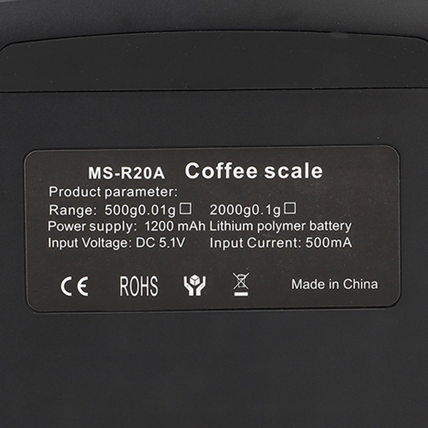Tiny Coffee Scale Digital Drip Coffee Scale Rechargeable Automatic Timing Kitchen Food Scale 2kg/0.1g V1294-YM0521-3118230055111