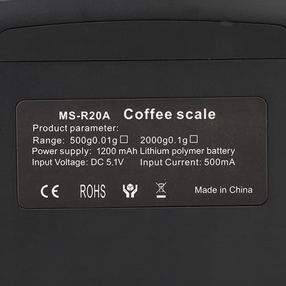 Tiny Coffee Scale Digital Drip Coffee Scale Rechargeable Automatic Timing Kitchen Food Scale 2kg/0.1g V1294-YM0521-3118230055111