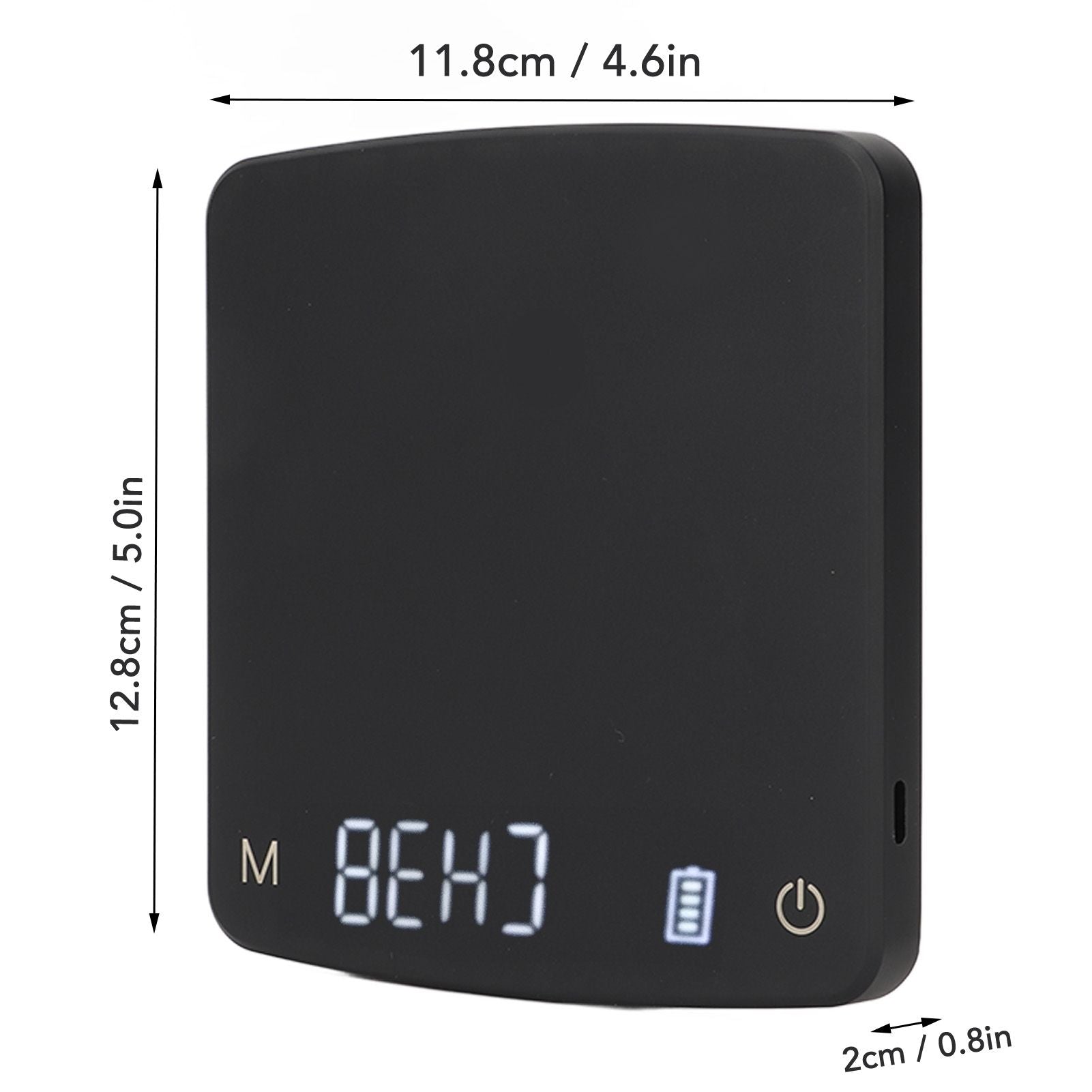 Tiny Coffee Scale Digital Drip Coffee Scale Rechargeable Automatic Timing Kitchen Food Scale 2kg/0.1g V1294-YM0521-3118230055111