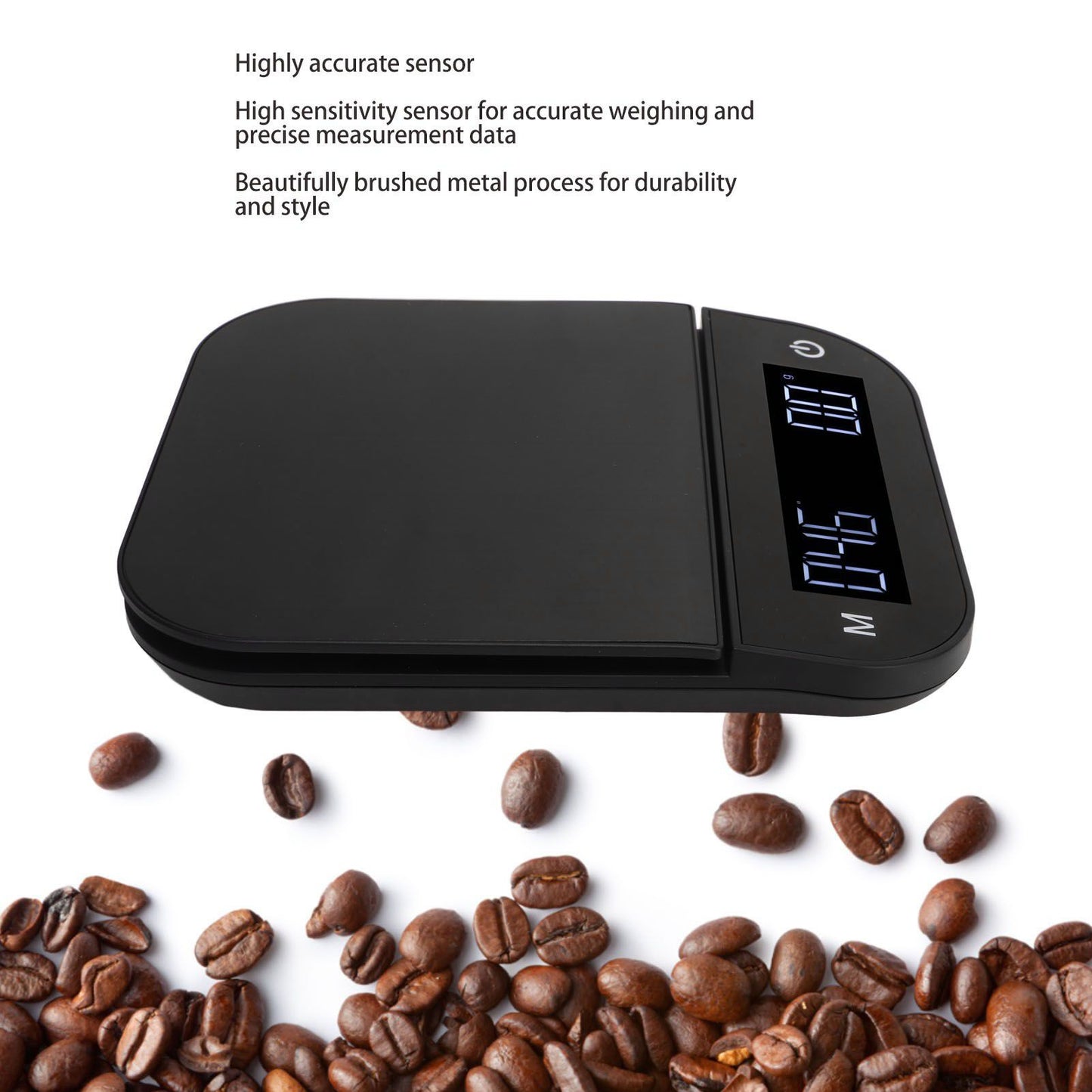 Digital Coffee Scale Waterproof 0.1g High Accuracy Manual Automatic Mini Portable Baking Scale with Timer 3kg V1294-YM0521-3118230056111