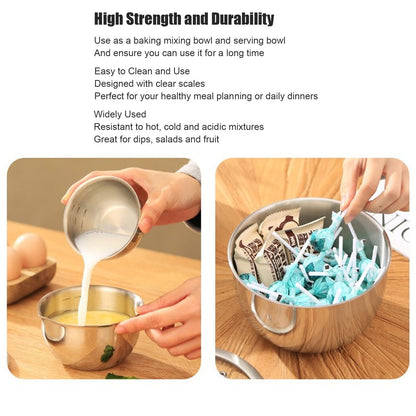 Mixing Bowl Refrigerator Dishwasher Safe Thick 304 Stainless Steel Serving Bowl with Scale for Salad Fruit V1294-YM0521-3118230056911