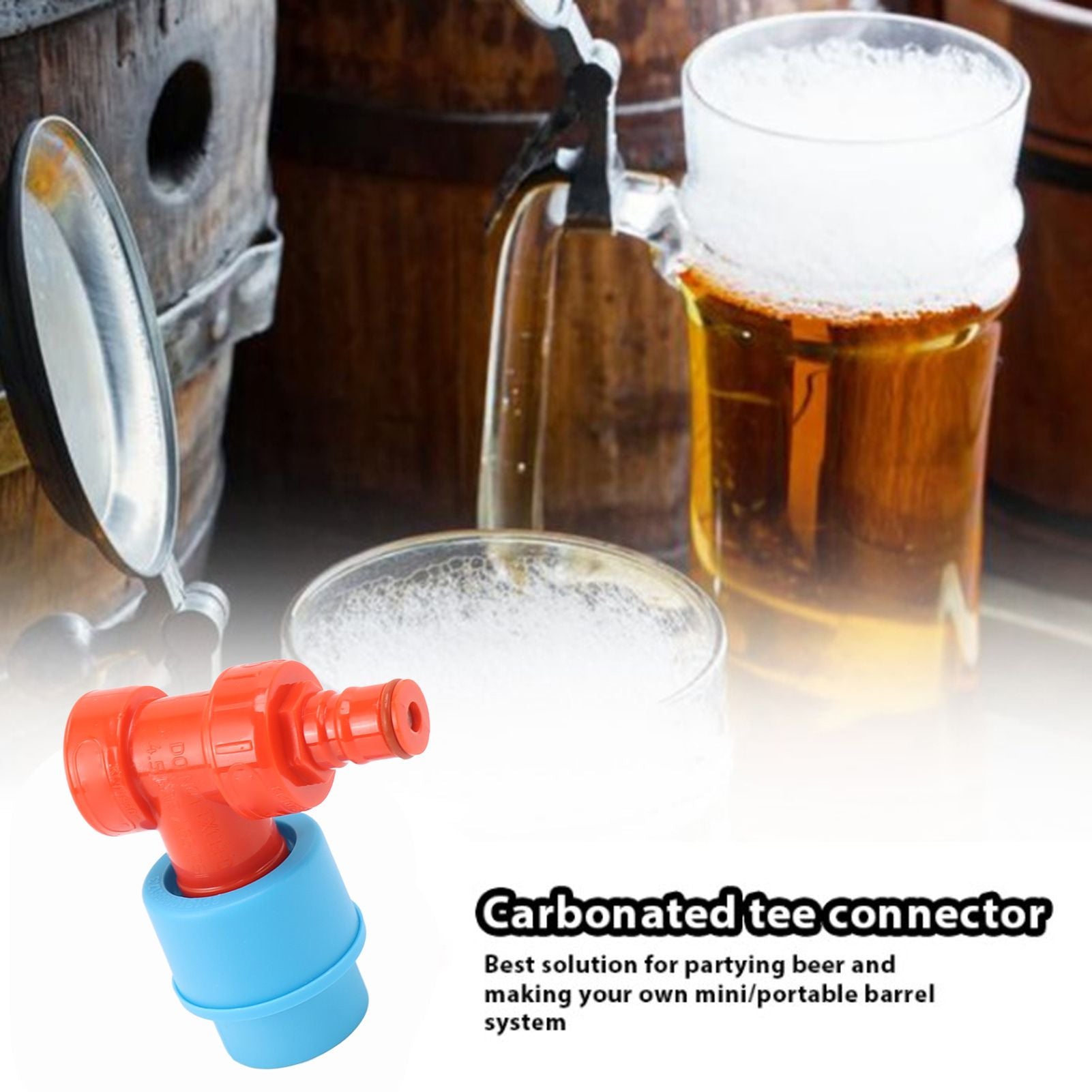 Beer Tee Adapter Plastic Chemical Resistance 3 Way Carbonation Cap for Carbonated Drinks Soft Drinks V1294-YM0521-3118230058511