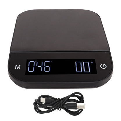 Electric Kitchen Food Scale English Version Peeling PC Function Waterproof Timing Flat Coffee Weighing Scale V1294-YM0521-3118230058611