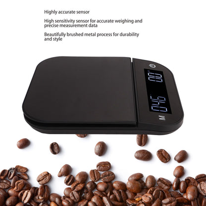 Electric Kitchen Food Scale English Version Peeling PC Function Waterproof Timing Flat Coffee Weighing Scale V1294-YM0521-3118230058611