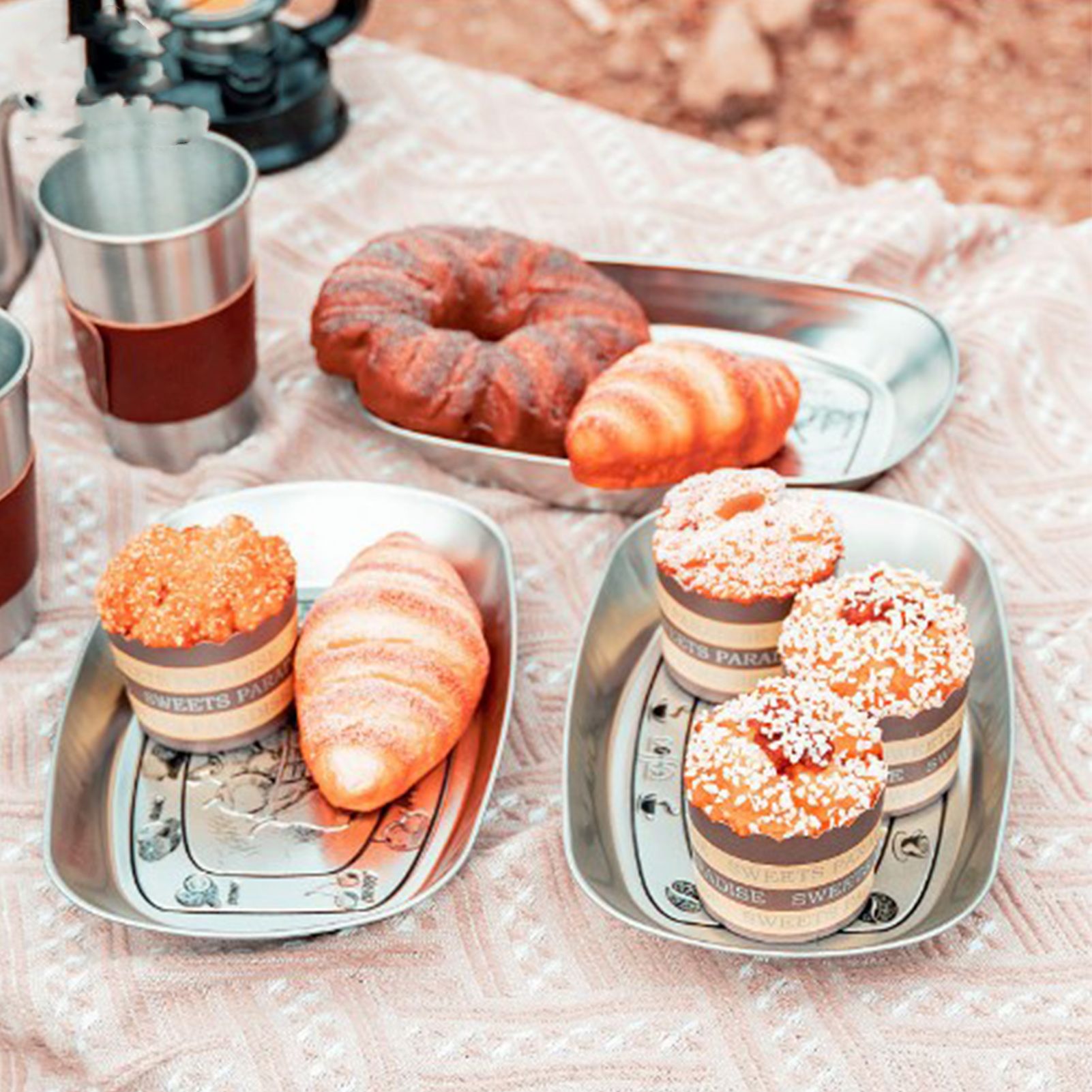 Camping Tinplate Outdoor Dinner Plate Multifunctional Kitchenware European Cutlery Portable Picnic Bowl V1294-YM0521-3118230060613