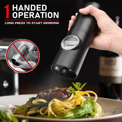 Electric Pepper Grinder Adjustable Coarseness USB Rechargeable Automatic Salt Mill with LED Light for Herb V1294-YM0521-3118230066311