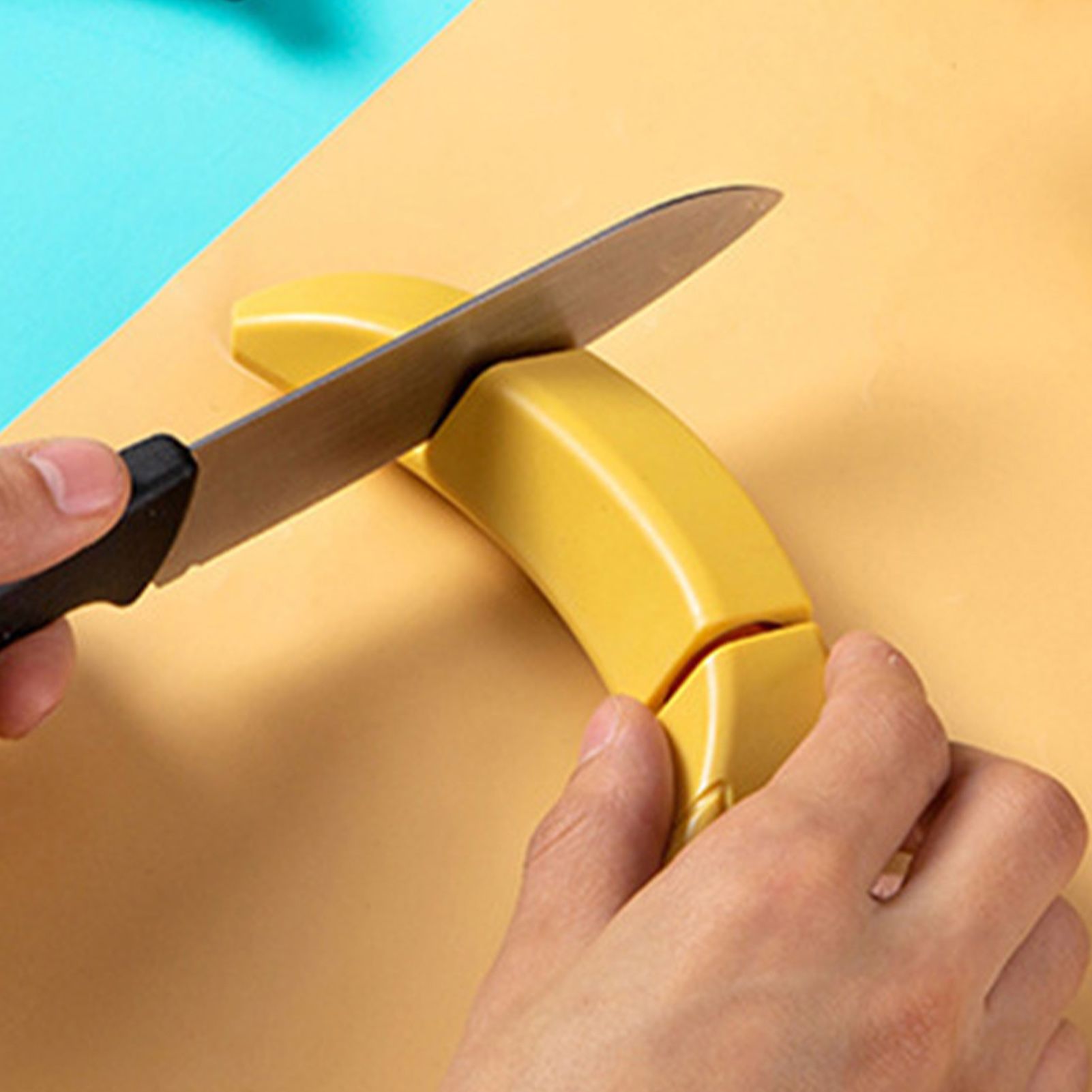 Knife Sharpener 2 Slot Kitchen Knives Sharpen Blade Sharpening Tool Banana Design Decor Yellow Standard V1294-YM0521-3118230067711