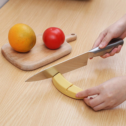 Knife Sharpener 2 Slot Kitchen Knives Sharpen Blade Sharpening Tool Banana Design Decor Yellow Standard V1294-YM0521-3118230067711