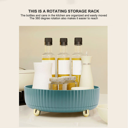 360 Degree Rotating Storage Rack Organizer Round Cosmetic Spice Rack Turntable for Kitchen Cabinet Pantry V1294-YM0521-3118230073914