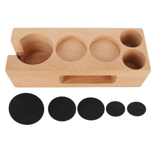 Wood Coffee Filter Tamper Holder Wooden Coffee Tamper Mat Stand for Home Cafe Restaurant Hotel Office 51mm 5 V1294-YM0521-3118230076011
