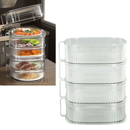 Transparent Dish Dust Cover Dustproof Multi Layer Dish Cover Multifunctional Food Cover 4 Layer V1294-YM0521-3118230076512