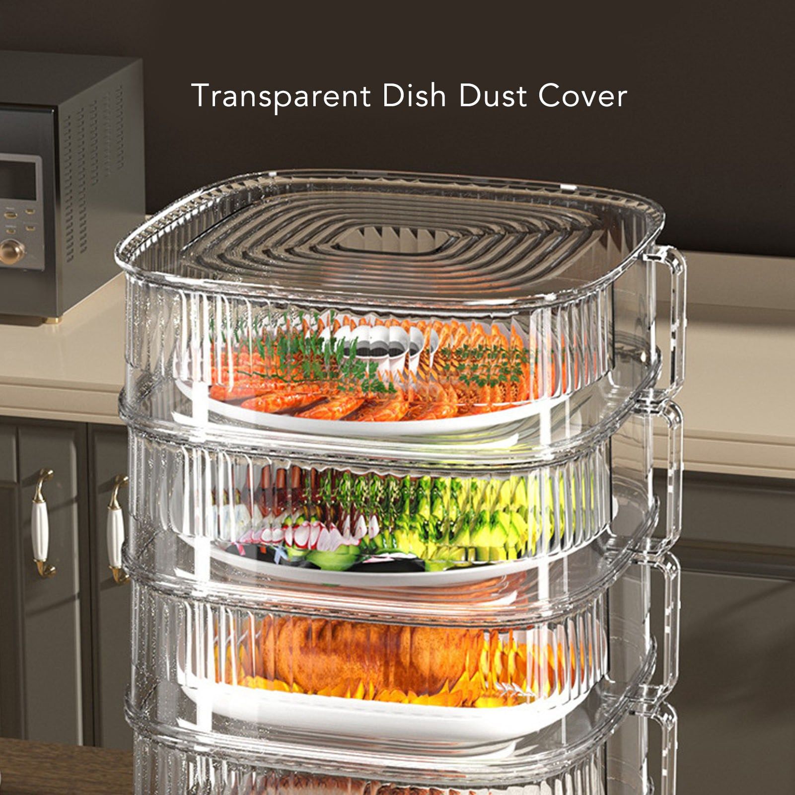 Transparent Dish Dust Cover Dustproof Multi Layer Dish Cover Multifunctional Food Cover 5 Layer V1294-YM0521-3118230076513