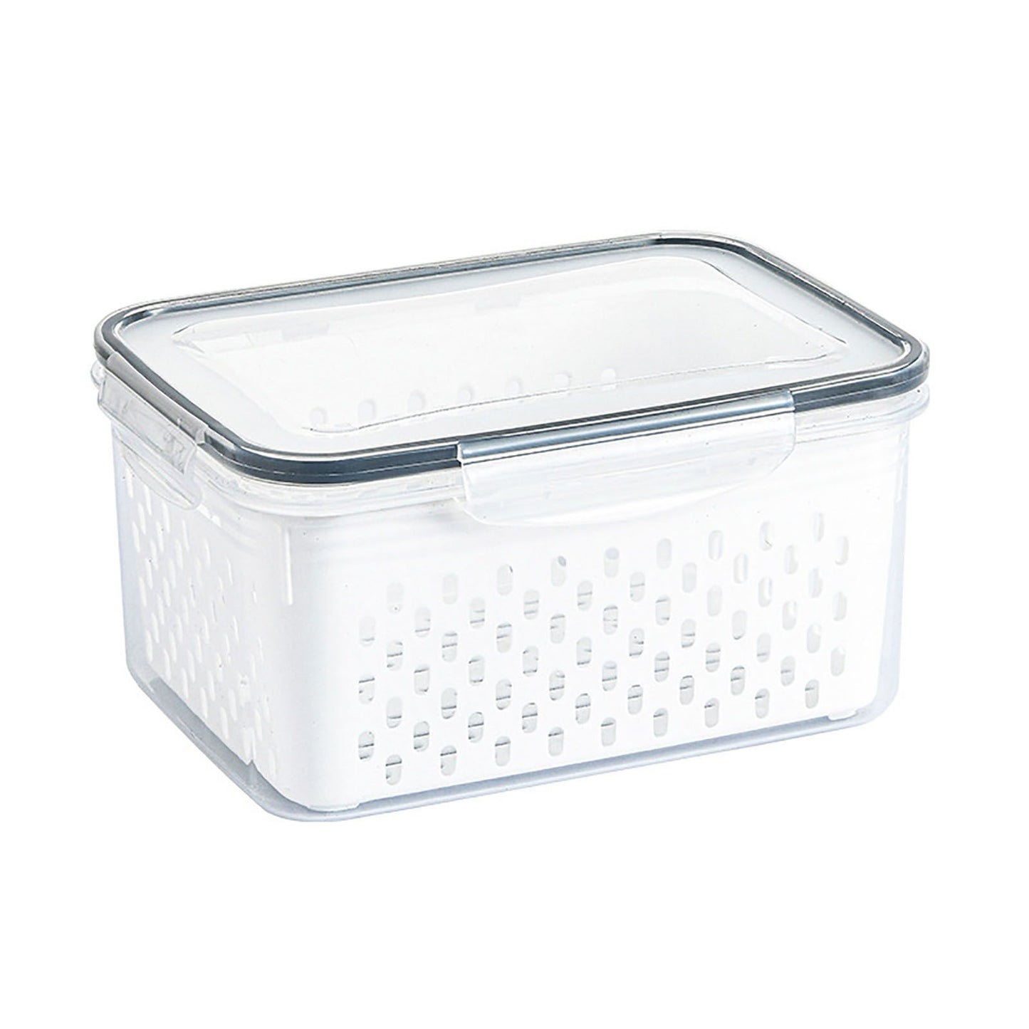 Drain Storage Basket Box Transparent Fruit Vegetable Storage Container for Kitchen Supplies 850ML V1294-YM0521-3118230078911