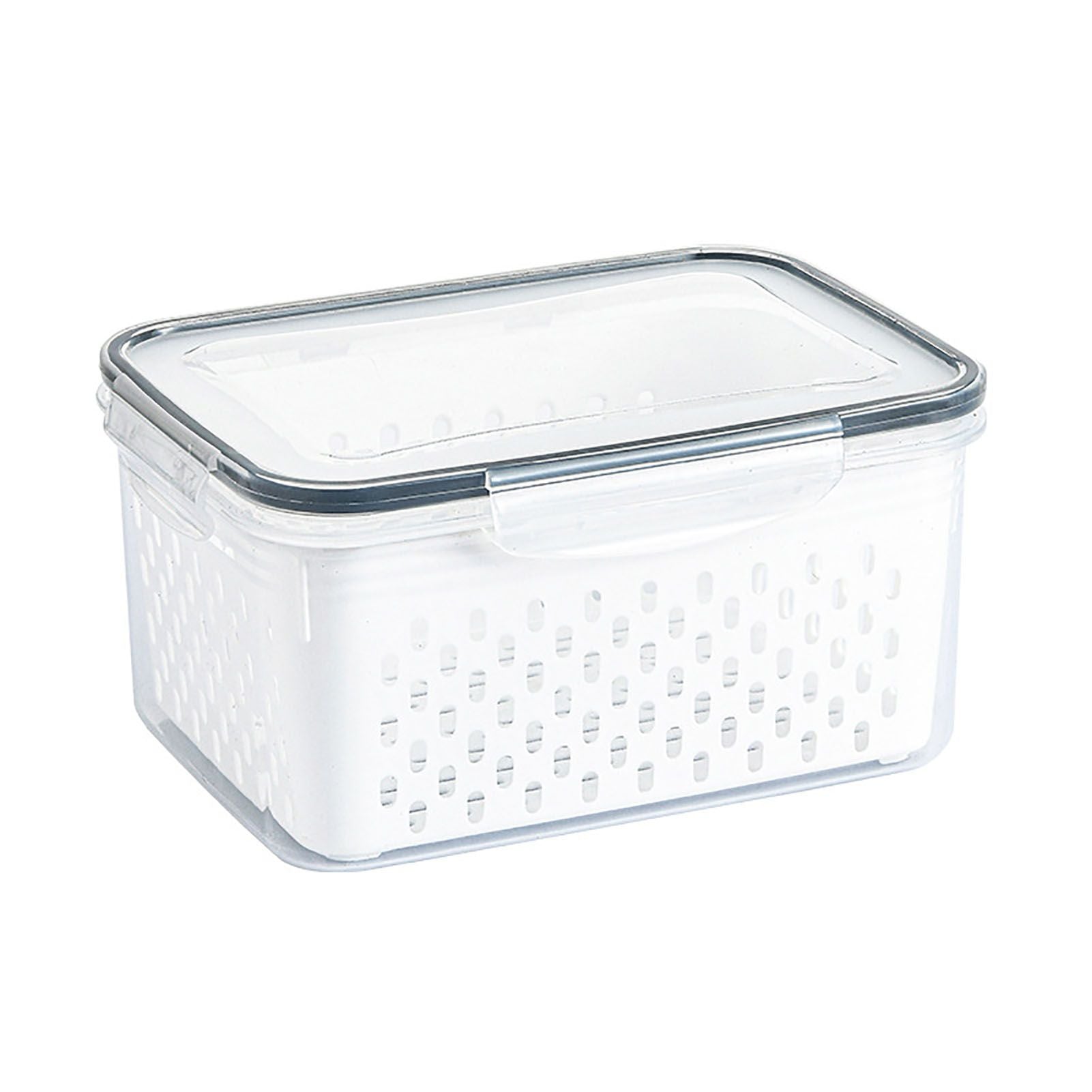 Drain Storage Basket Box Transparent Fruit Vegetable Storage Container for Kitchen Supplies 850ML V1294-YM0521-3118230078911