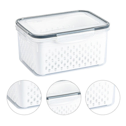Drain Storage Basket Box Transparent Fruit Vegetable Storage Container for Kitchen Supplies 850ML V1294-YM0521-3118230078911