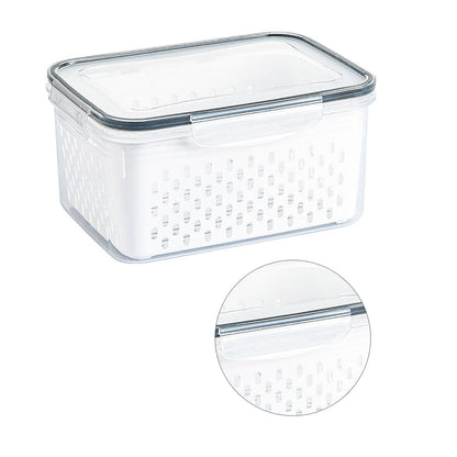 Drain Storage Basket Box Transparent Fruit Vegetable Storage Container for Kitchen Supplies 850ML V1294-YM0521-3118230078911