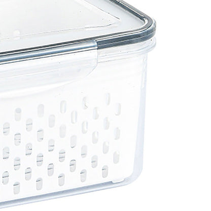 Drain Storage Basket Box Transparent Fruit Vegetable Storage Container for Kitchen Supplies 850ML V1294-YM0521-3118230078911