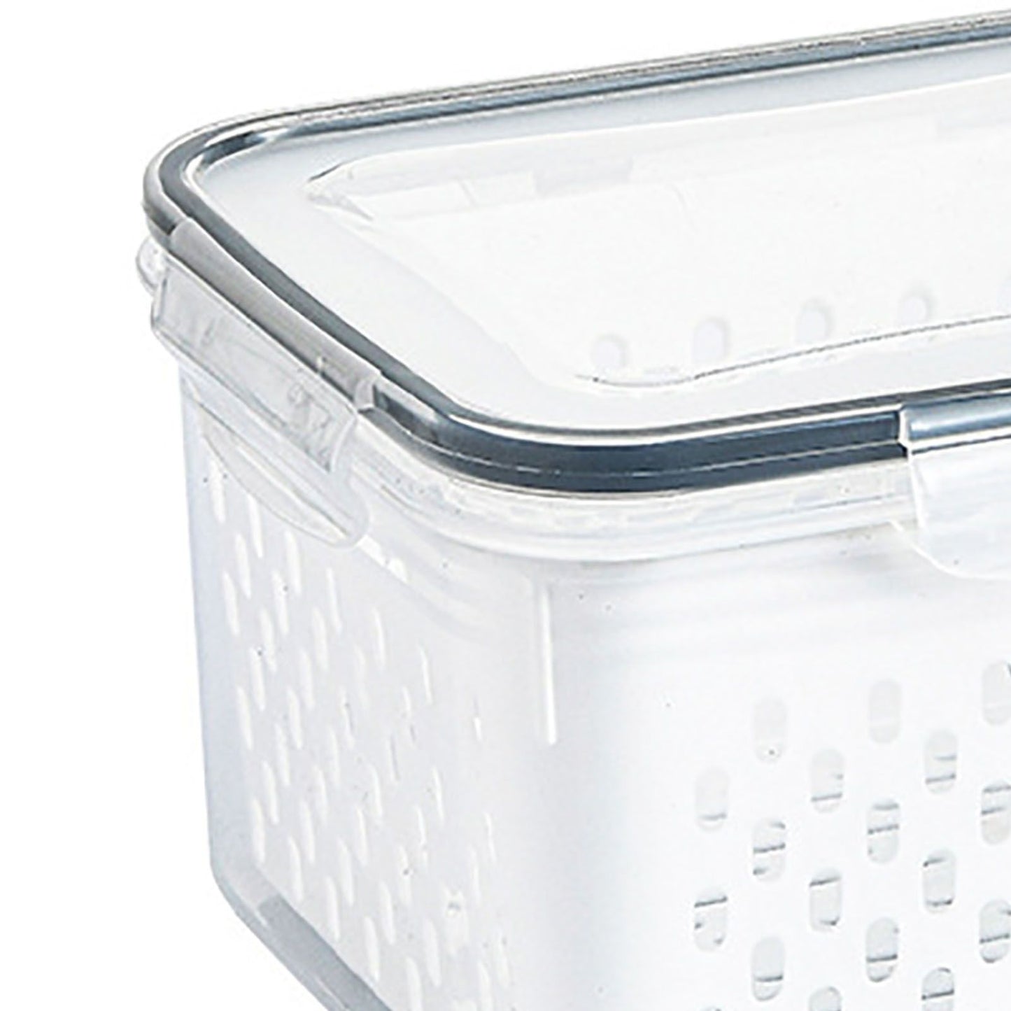 Drain Storage Basket Box Transparent Fruit Vegetable Storage Container for Kitchen Supplies 850ML V1294-YM0521-3118230078911