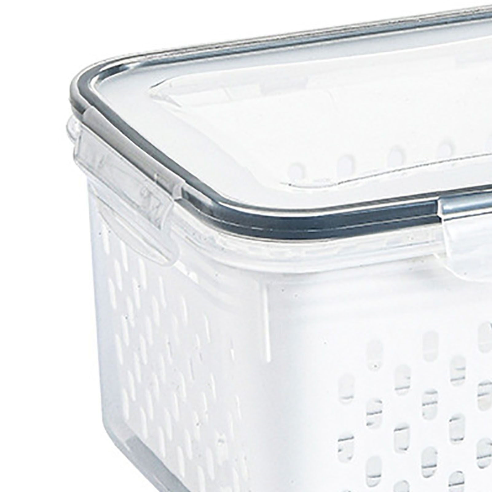 Drain Storage Basket Box Transparent Fruit Vegetable Storage Container for Kitchen Supplies 850ML V1294-YM0521-3118230078911