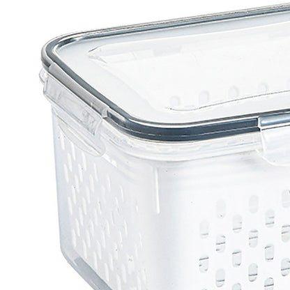 Drain Storage Basket Box Transparent Fruit Vegetable Storage Container for Kitchen Supplies 850ML V1294-YM0521-3118230078911
