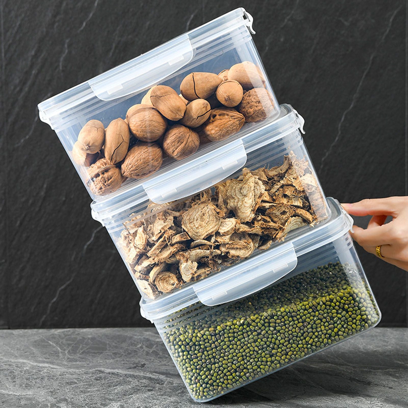 Drain Storage Basket Box Transparent Fruit Vegetable Storage Container for Kitchen Supplies 850ML V1294-YM0521-3118230078911