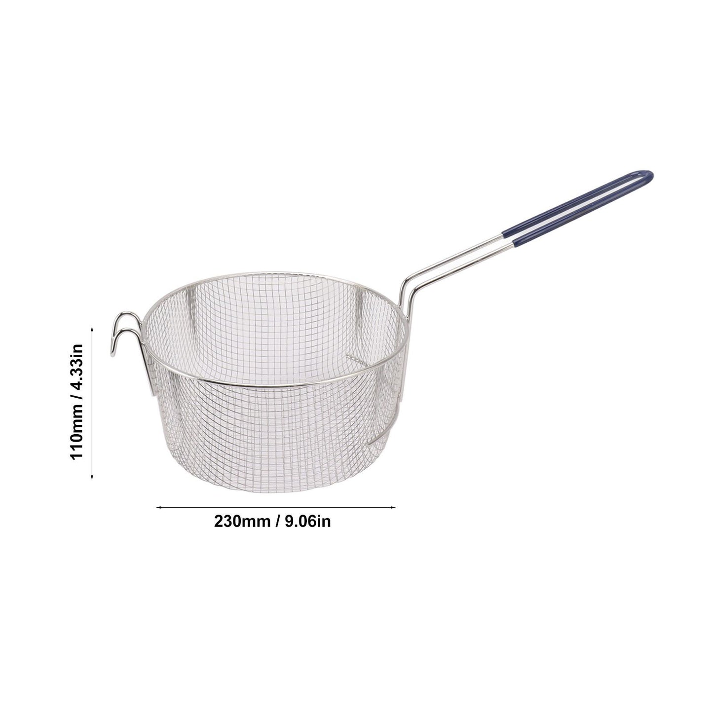 Frying Basket Stainless Steel Long Handle Reusable Rust Resistant Fry Net for Fish Chicken Nuggets Rubber V1294-YM0521-3118230080611