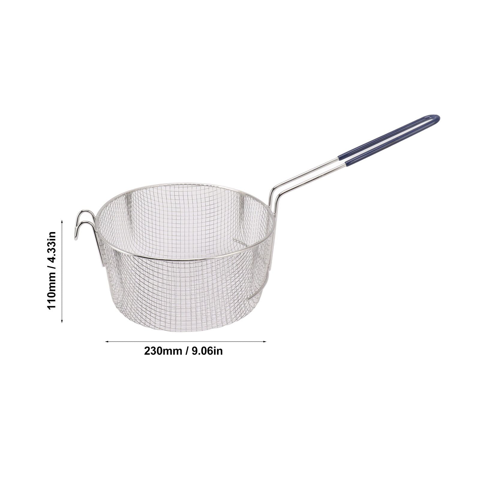 Frying Basket Stainless Steel Long Handle Reusable Rust Resistant Fry Net for Fish Chicken Nuggets Rubber V1294-YM0521-3118230080611