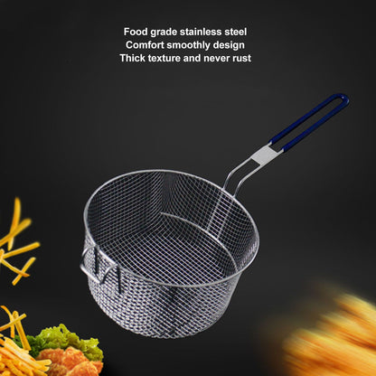 Frying Basket Stainless Steel Long Handle Reusable Rust Resistant Fry Net for Fish Chicken Nuggets Rubber V1294-YM0521-3118230080611
