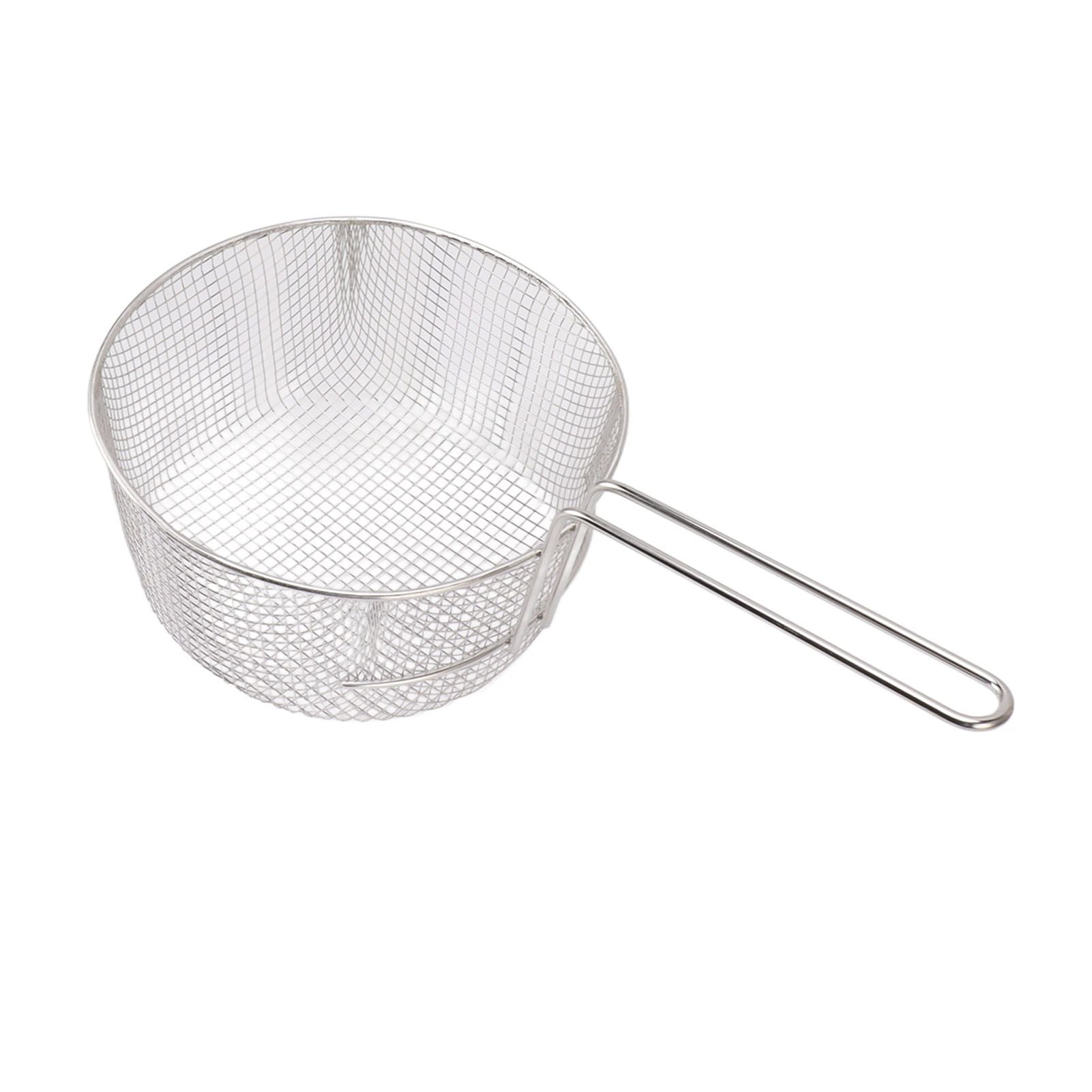 Frying Basket Stainless Steel Long Handle Reusable Rust Resistant Fry Net for Fish Chicken Nuggets Handle V1294-YM0521-3118230080612
