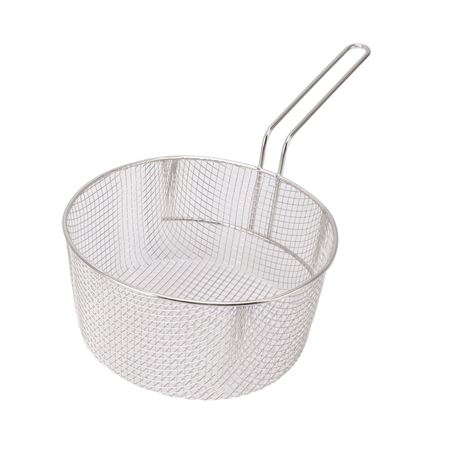 Frying Basket Stainless Steel Long Handle Reusable Rust Resistant Fry Net for Fish Chicken Nuggets Handle V1294-YM0521-3118230080612