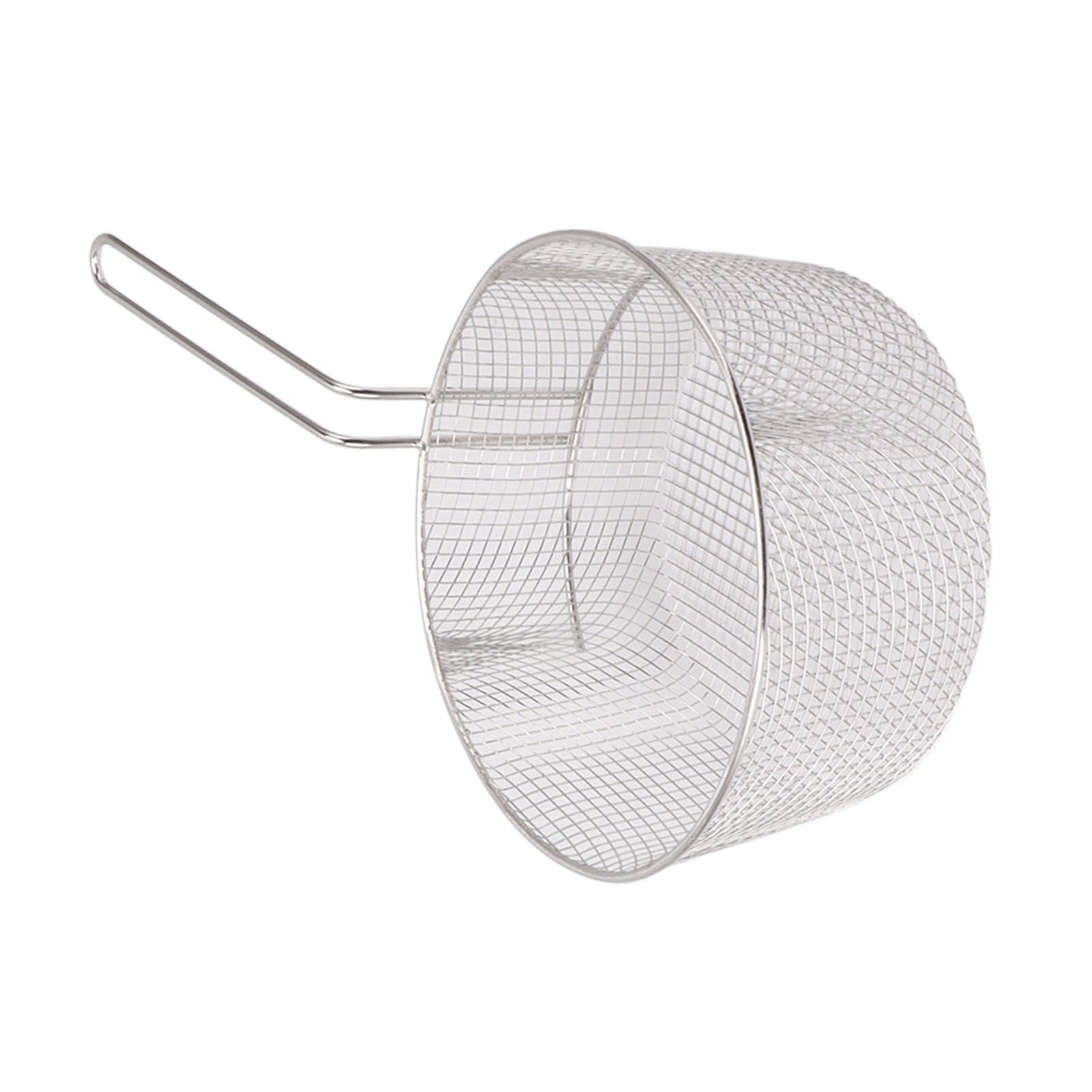 Frying Basket Stainless Steel Long Handle Reusable Rust Resistant Fry Net for Fish Chicken Nuggets Handle V1294-YM0521-3118230080612