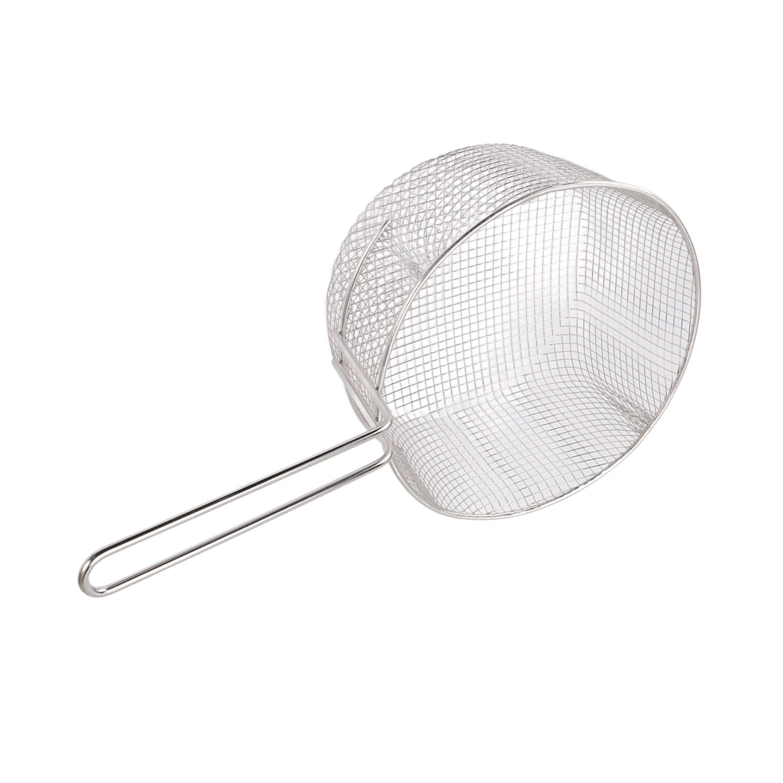 Frying Basket Stainless Steel Long Handle Reusable Rust Resistant Fry Net for Fish Chicken Nuggets Handle V1294-YM0521-3118230080612