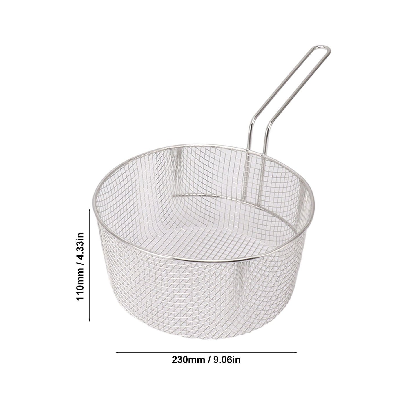 Frying Basket Stainless Steel Long Handle Reusable Rust Resistant Fry Net for Fish Chicken Nuggets Handle V1294-YM0521-3118230080612