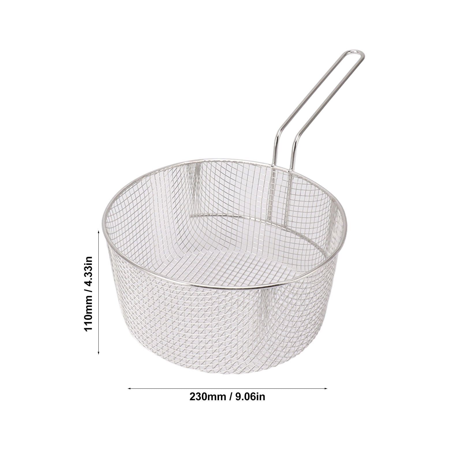 Frying Basket Stainless Steel Long Handle Reusable Rust Resistant Fry Net for Fish Chicken Nuggets Handle V1294-YM0521-3118230080612