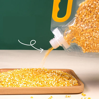 5Pcs Grain Sealed Storage Bag Reusable Transparent Grain Storage Bag for Rice Cereals Flour Nuts 2kg V1294-YM0521-3118230080913