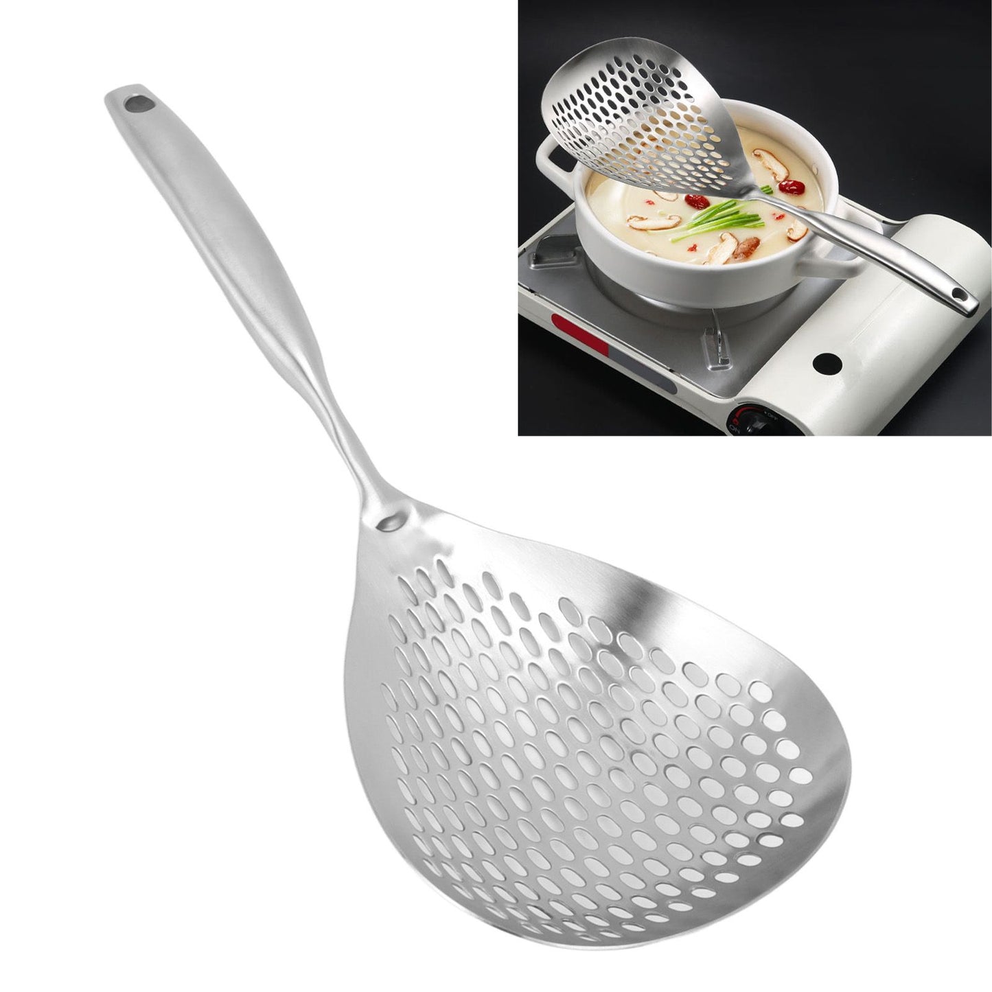 Kitchen Strainer Spoon Stainless Steel Straining Spoon Ladle Spider Strainer Cooking Colander V1294-YM0521-3118230081011